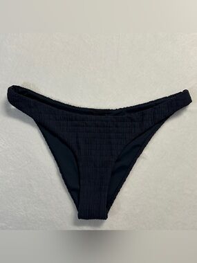 TRIANGL women's deep navy scrunched cheeky bikini bottoms, M.